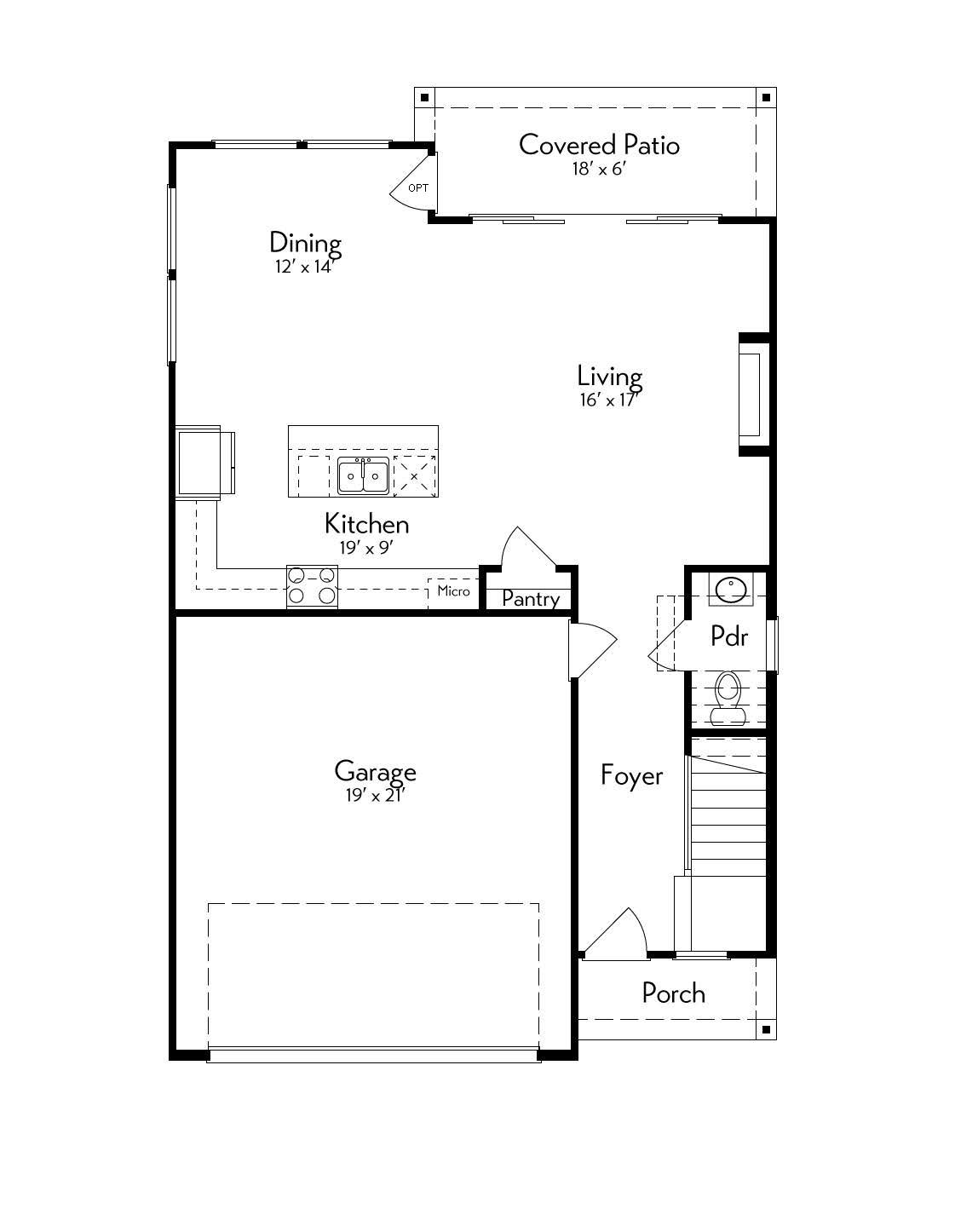2824 Floor Plan by Autograph Homes - Left 1st Floor