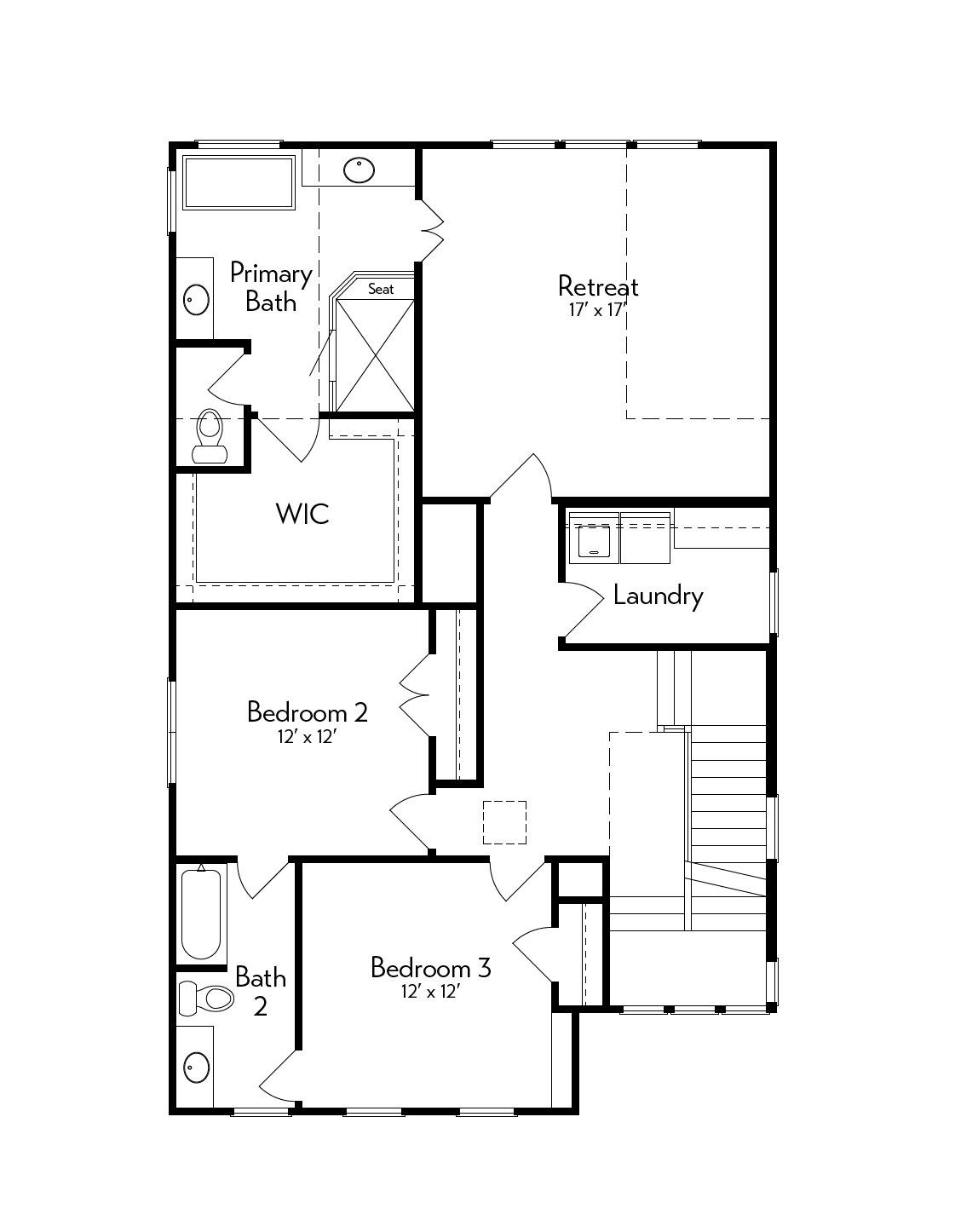 2824 Floor Plan by Autograph Homes - Left 2nd Floor