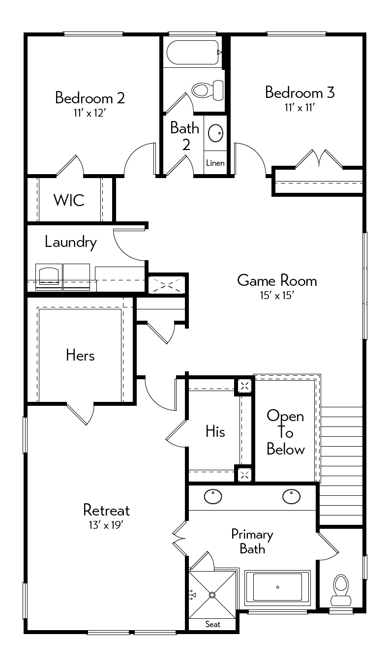 Monroe Floor Plan by Autograph Homes - Left 2nd Floor