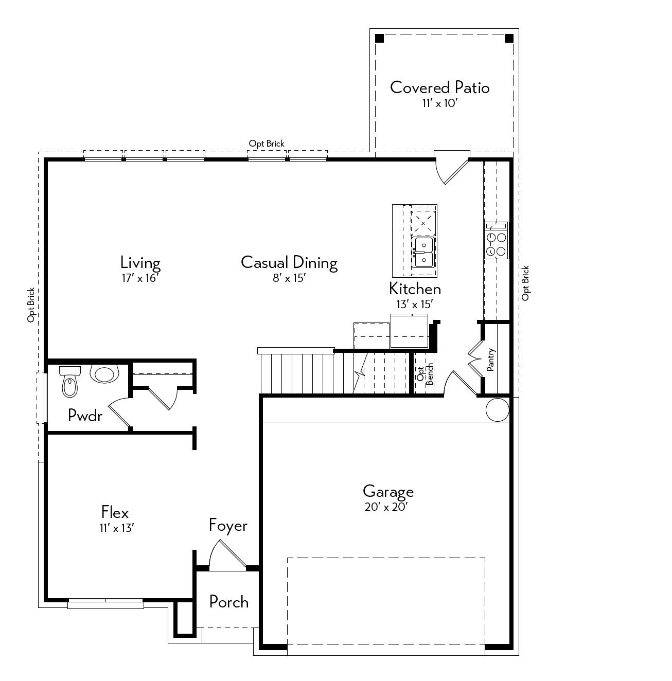 Pecan Floor Plan by Autograph Homes - 1st Floor